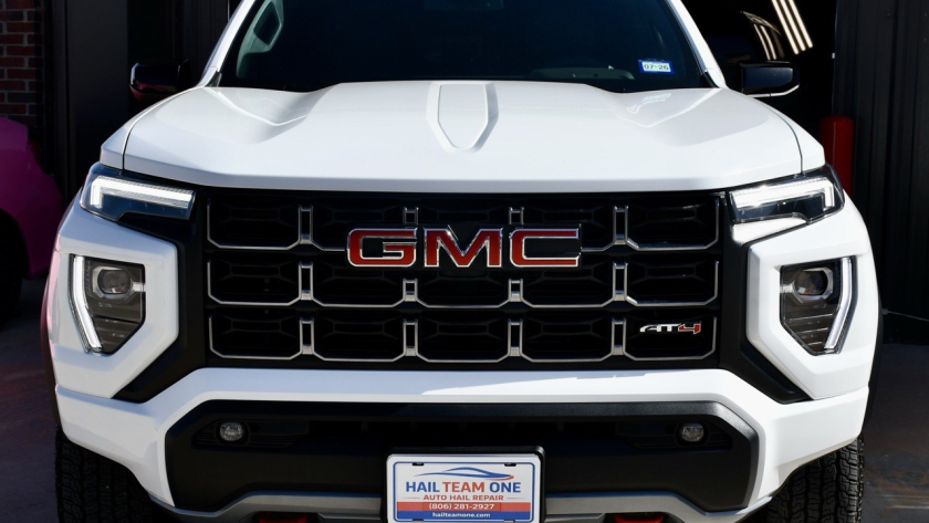 GMC truck after paintless dent repair in Lubbock Texas by Hail Team One Auto Hail Repair