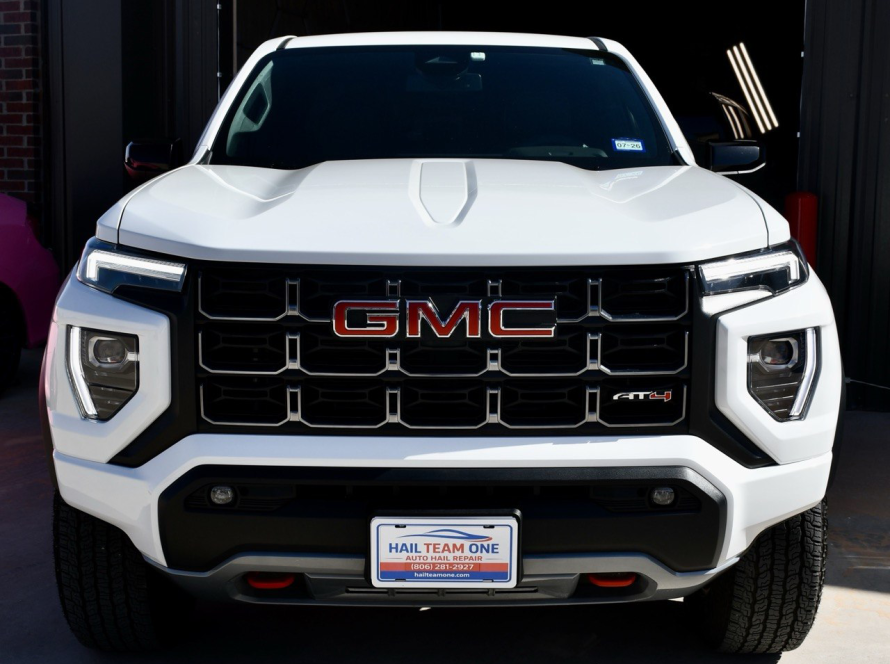 GMC truck after paintless dent repair in Lubbock Texas by Hail Team One Auto Hail Repair