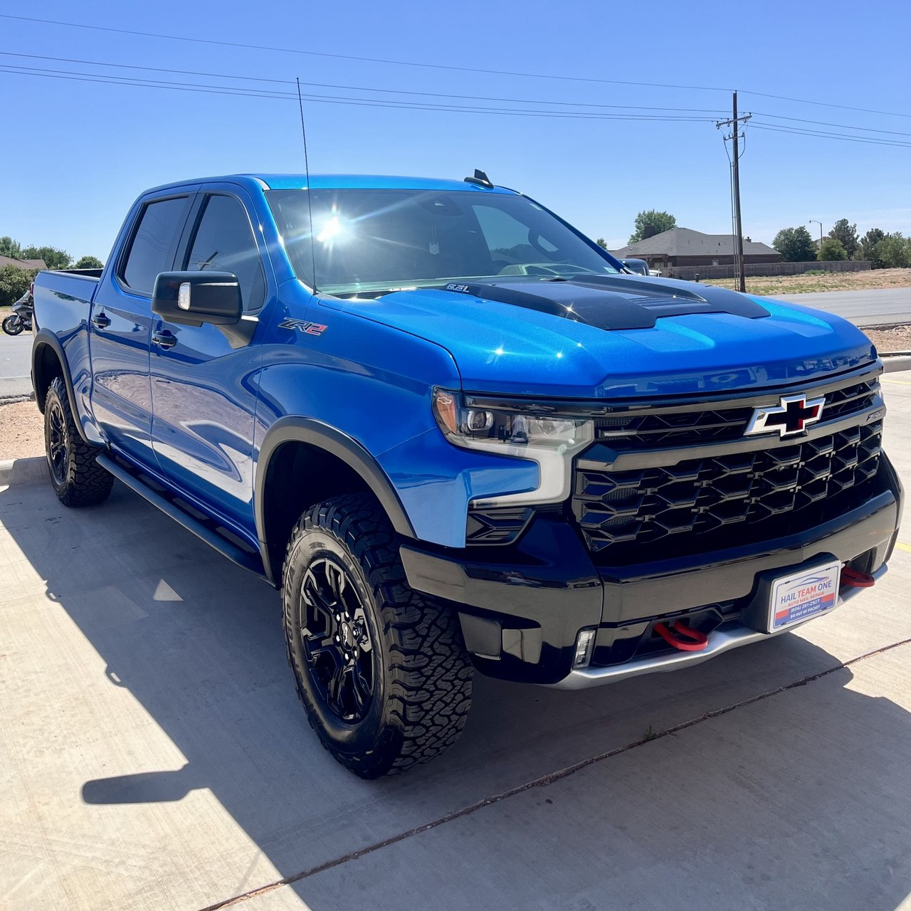 2022 Chevrolet Silverado ZR2 restored after hail and body damage by Hail Team One in Lubbock Texas