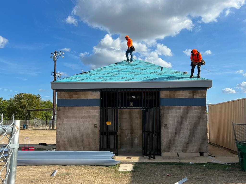 Roof before professional roofing work by Hail Team One in Lubbock Texas